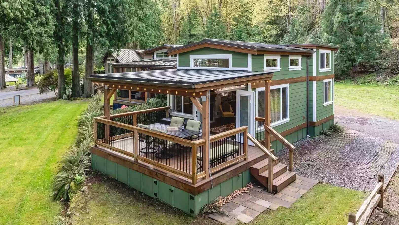 Picture of Green Tiny House with Magnificent Lake View - Dream Tiny Living