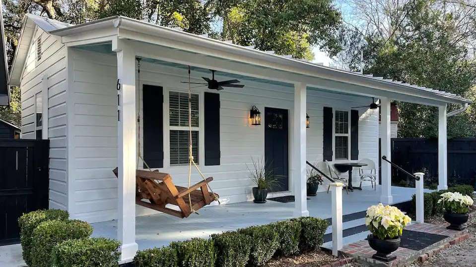 White Beautiful Camellia Cottage Tiny House