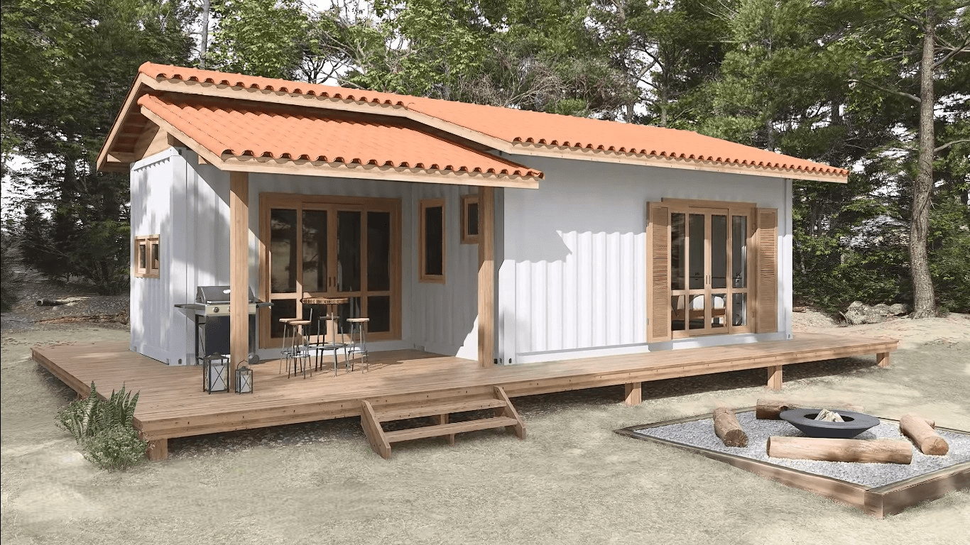 Functionally and Comfortably Decorated Tiny Container House