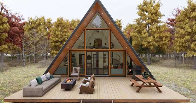 Amazing A-Frame Cabin House Design Idea