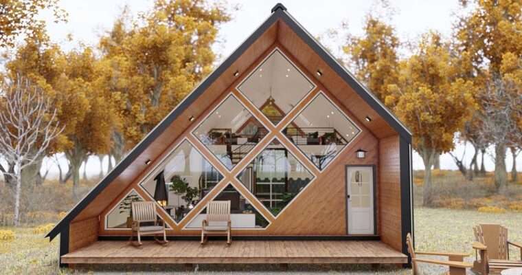 Interesting A-Frame Cabin House Design Idea