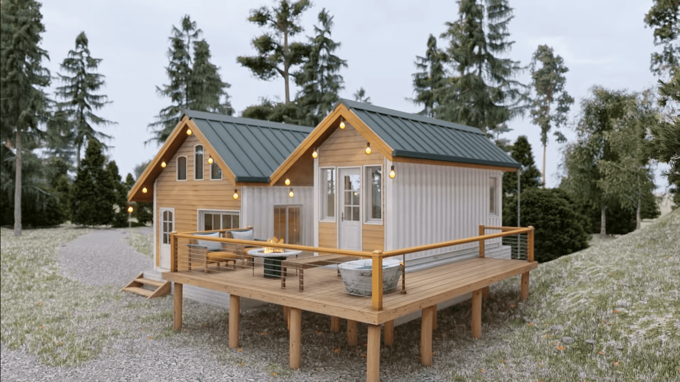 View of Scandinavian Style Two Tiny House Design - Dream Tiny Living