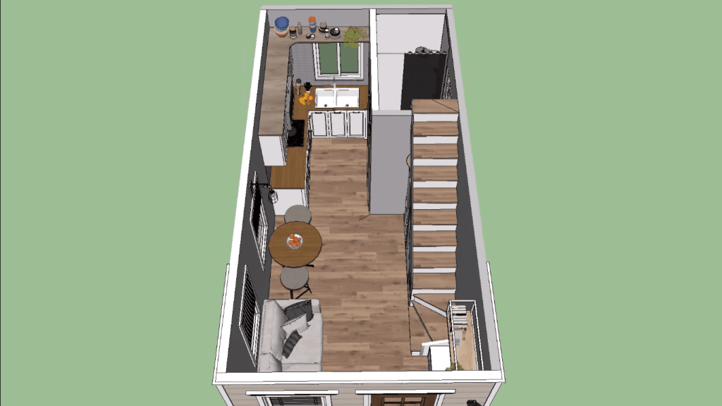 Two Storey Tiny House Design Idea 193 Sqft - Dream Tiny Living