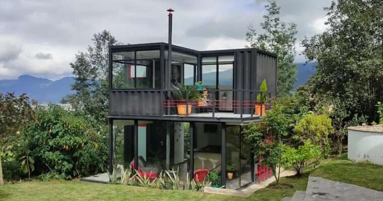 Shipping Container House Surrounded by Mountains