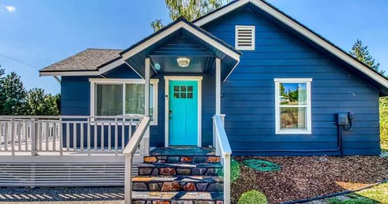 Vivid and Sunny Blue Tiny House