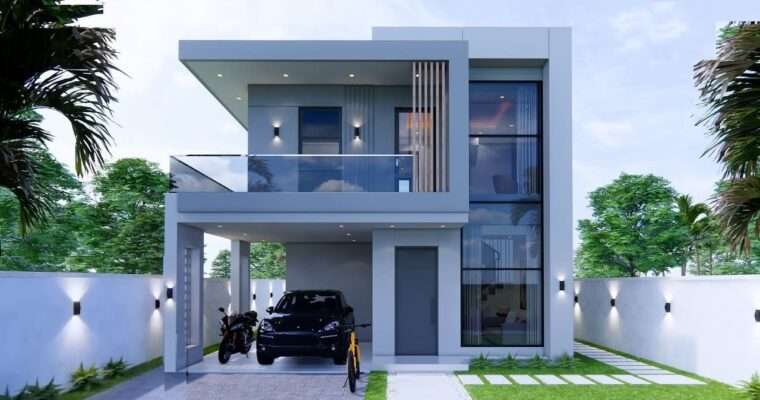 Simple Tiny Two-Storey House Design