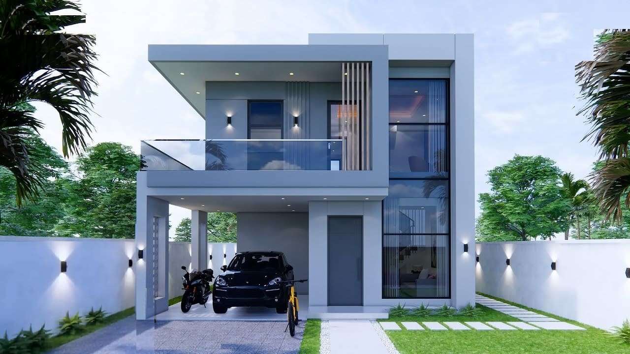 Simple Tiny Two-Storey House Design