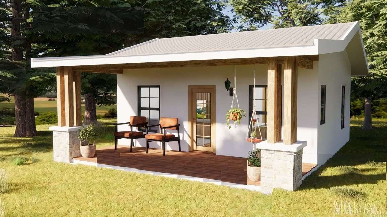 Ideas de diseño de casas pequeñas con 2 dormitorios y 42 m2