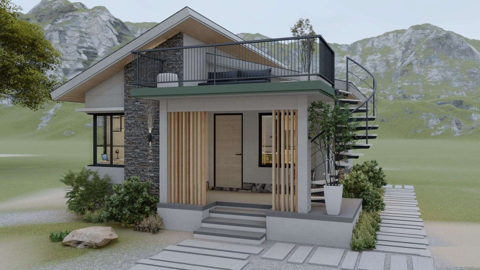 Tiny House Design with Roof Deck 6.50m x 8.00m