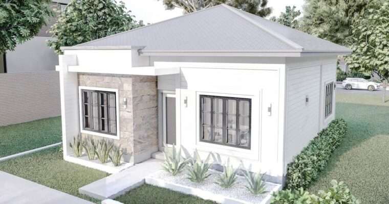 Modern and White Tiny House Design 8m x 9m