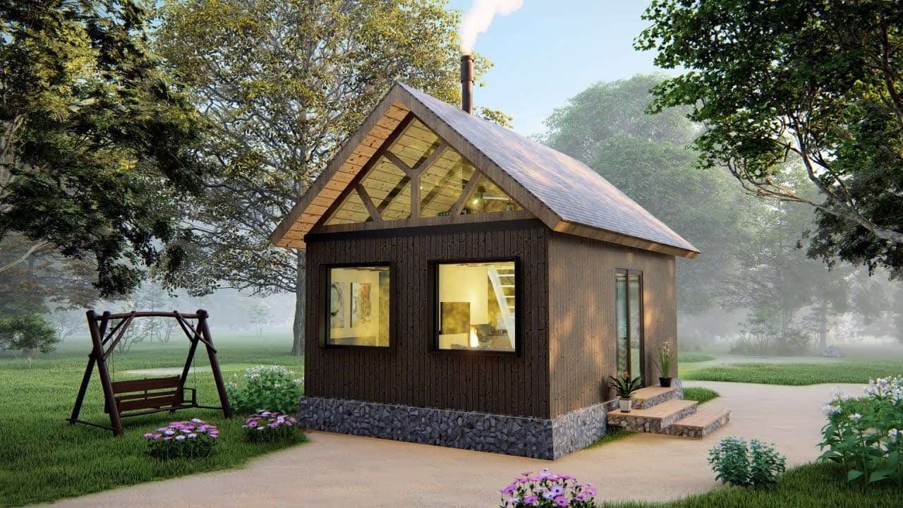 Absolutely Cool Wooden Cabin Design 5m x 7m