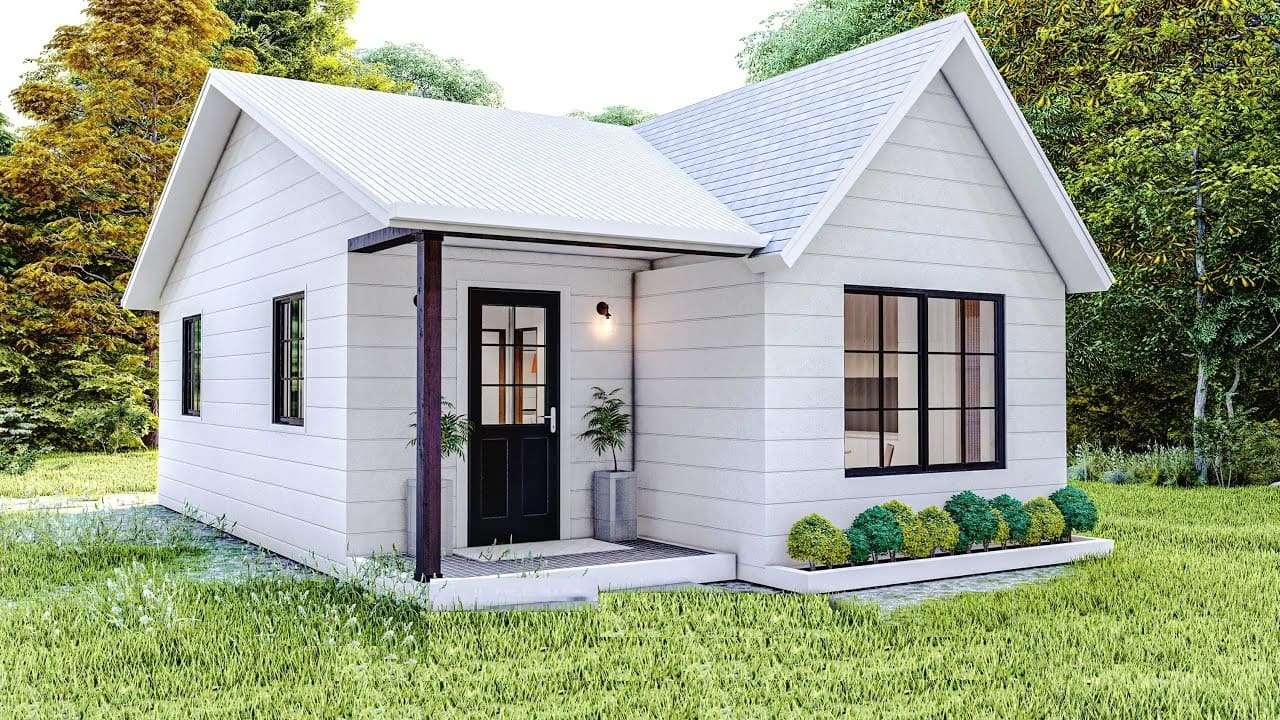 Tiny House with Modern and White Exterior 7m x 9m