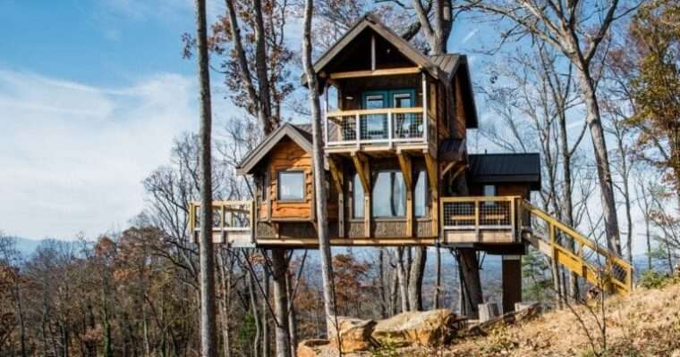 Charming Tiny Tree House in Elevated Position
